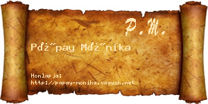 Pápay Mónika névjegykártya