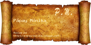 Pápay Mónika névjegykártya
